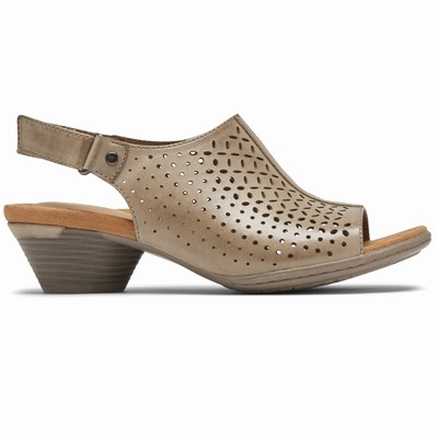 Rockport Cobb Hill Laurel Slingback Sandalen Damen Khaki VBG-163804
